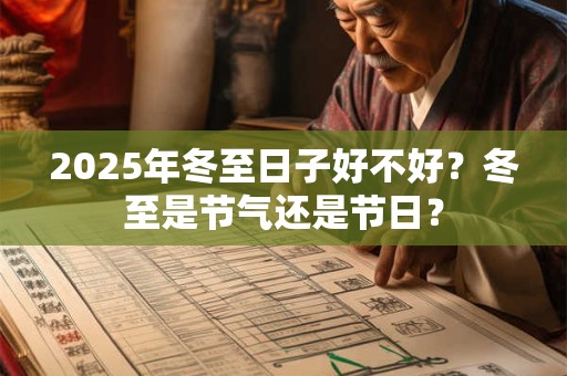 2025年冬至日子好不好？冬至是节气还是节日？