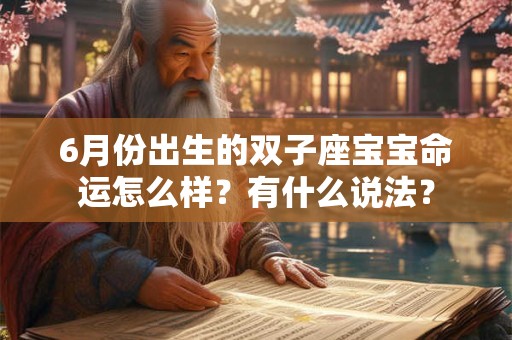6月份出生的双子座宝宝命运怎么样？有什么说法？