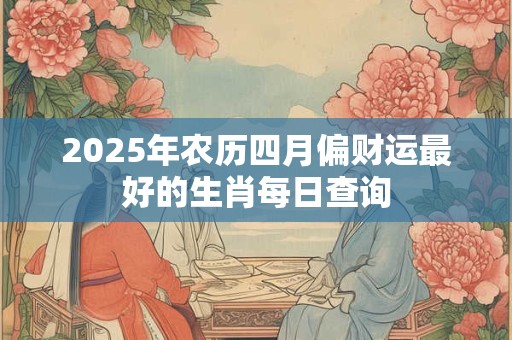2025年农历四月偏财运最好的生肖每日查询