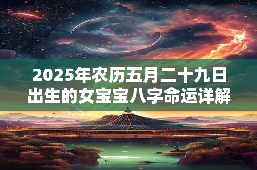 2025年农历五月二十九日出生的女宝宝八字命运详解