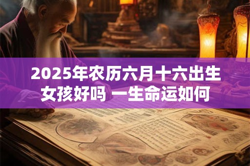 2025年农历六月十六出生女孩好吗 一生命运如何