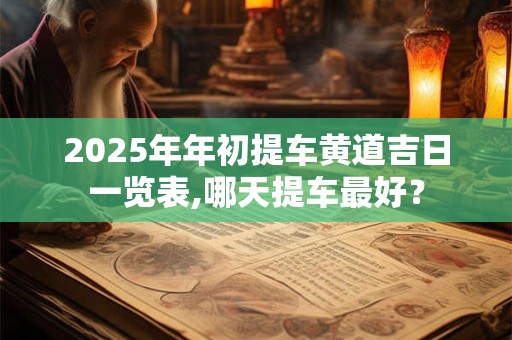 2025年年初提车黄道吉日一览表,哪天提车最好？