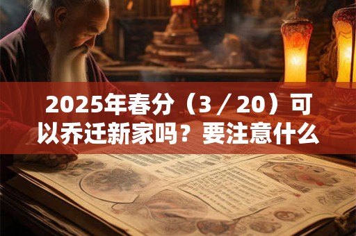 2025年春分（3／20）可以乔迁新家吗？要注意什么？