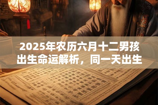 2025年农历六月十二男孩出生命运解析，同一天出生的名人