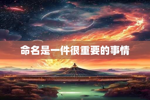 命名是一件很重要的事情