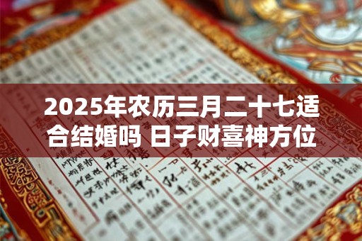 2025年农历三月二十七适合结婚吗 日子财喜神方位！