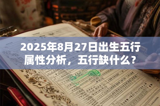 2025年8月27日出生五行属性分析，五行缺什么？