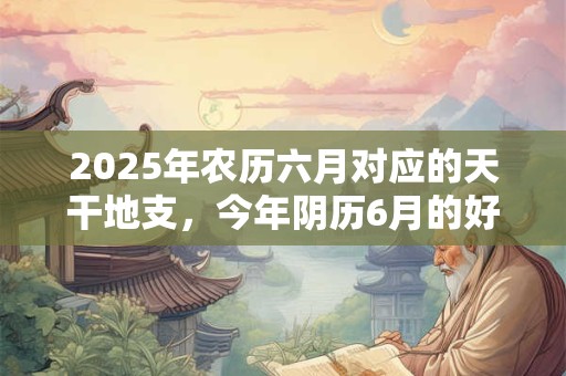 2025年农历六月对应的天干地支，今年阴历6月的好日子查询