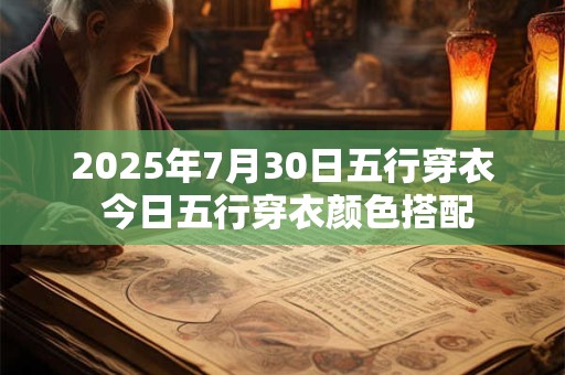 2025年7月30日五行穿衣 今日五行穿衣颜色搭配