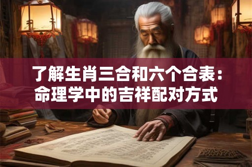了解生肖三合和六个合表：命理学中的吉祥配对方式