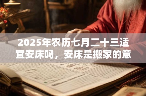 2025年农历七月二十三适宜安床吗，安床是搬家的意思吗