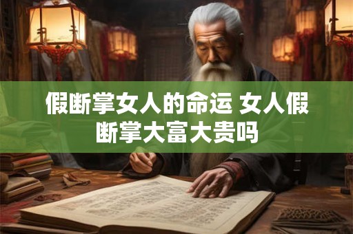 假断掌女人的命运 女人假断掌大富大贵吗