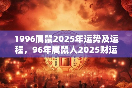 1996属鼠2025年运势及运程，96年属鼠人2025财运方位