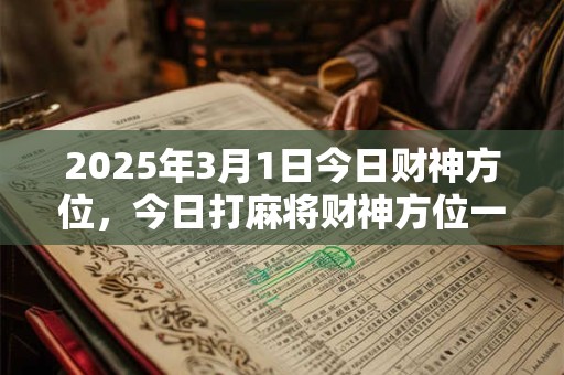 2025年3月1日今日财神方位，今日打麻将财神方位一览表