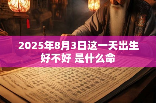 2025年8月3日这一天出生好不好 是什么命