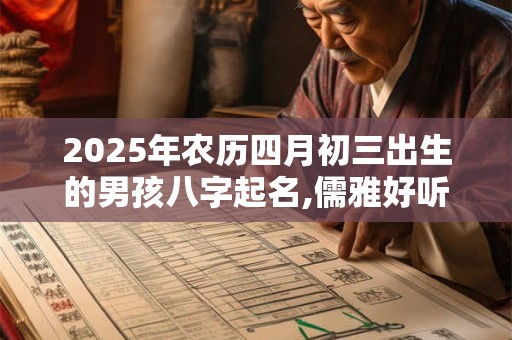2025年农历四月初三出生的男孩八字起名,儒雅好听的名字