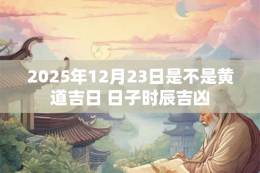 2025年12月23日是不是黄道吉日 日子时辰吉凶