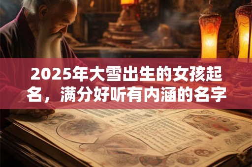 2025年大雪出生的女孩起名，满分好听有内涵的名字推荐