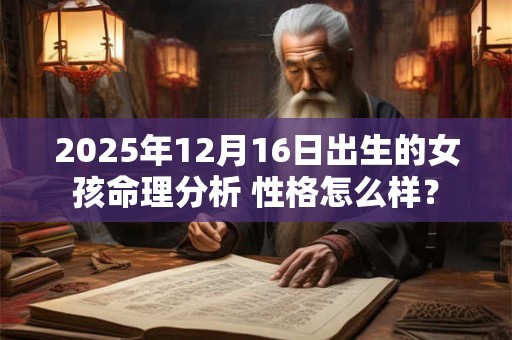 2025年12月16日出生的女孩命理分析 性格怎么样？