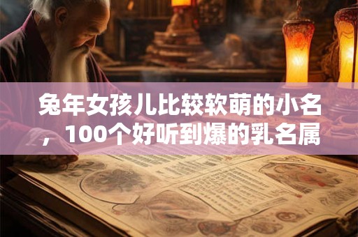 兔年女孩儿比较软萌的小名，100个好听到爆的乳名属兔