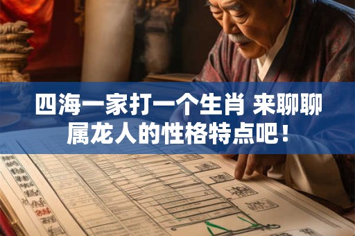 四海一家打一个生肖 来聊聊属龙人的性格特点吧！