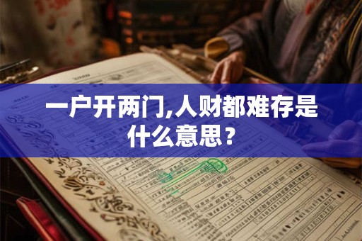 一户开两门,人财都难存是什么意思？