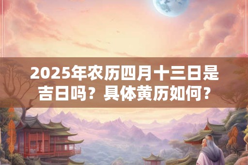 2025年农历四月十三日是吉日吗？具体黄历如何？