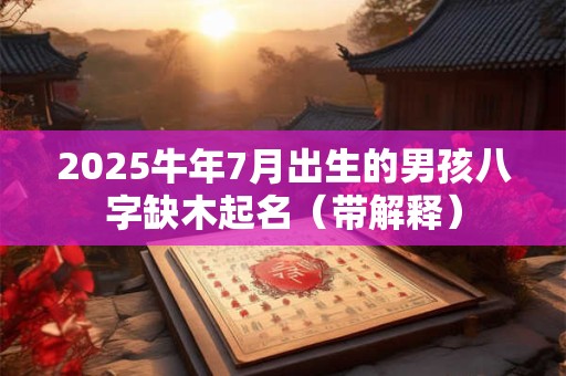 2025牛年7月出生的男孩八字缺木起名（带解释）