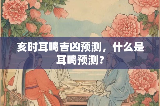 亥时耳鸣吉凶预测，什么是耳鸣预测？