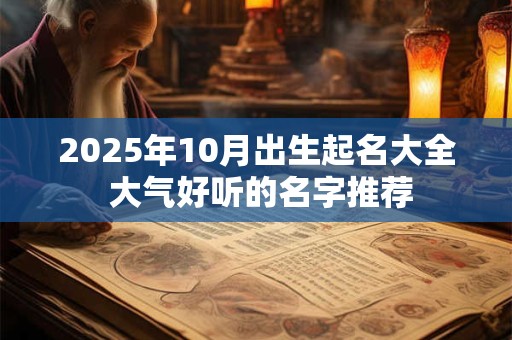 2025年10月出生起名大全 大气好听的名字推荐