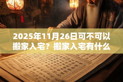 2025年11月26日可不可以搬家入宅？搬家入宅有什么讲究？