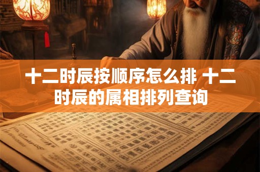 十二时辰按顺序怎么排 十二时辰的属相排列查询