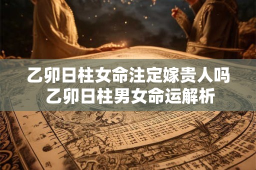 乙卯日柱女命注定嫁贵人吗 乙卯日柱男女命运解析