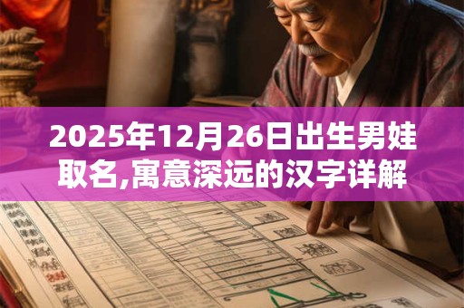 2025年12月26日出生男娃取名,寓意深远的汉字详解