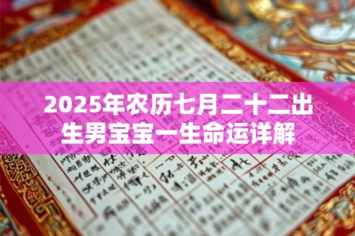 2025年农历七月二十二出生男宝宝一生命运详解