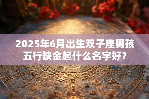 2025年6月出生双子座男孩五行缺金起什么名字好？