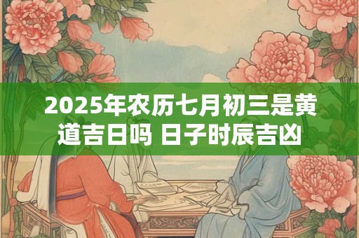 2025年农历七月初三是黄道吉日吗 日子时辰吉凶