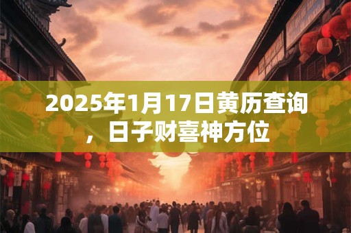 2025年1月17日黄历查询，日子财喜神方位