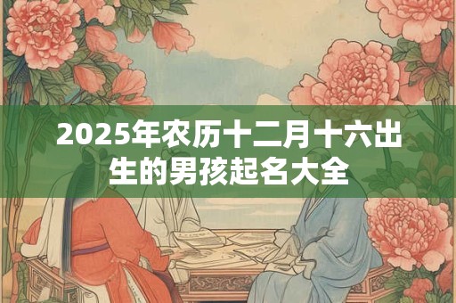 2025年农历十二月十六出生的男孩起名大全