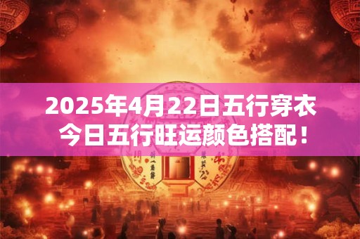 详细阅读:2025年4月22日五行穿衣 今日五行旺运颜色搭配! 2025年4月22日五行穿衣 今日五行旺运颜色搭配!