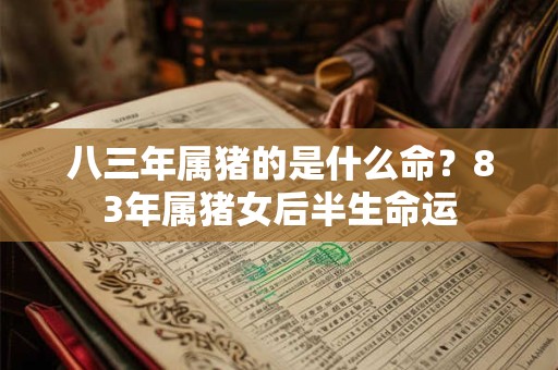 八三年属猪的是什么命？83年属猪女后半生命运