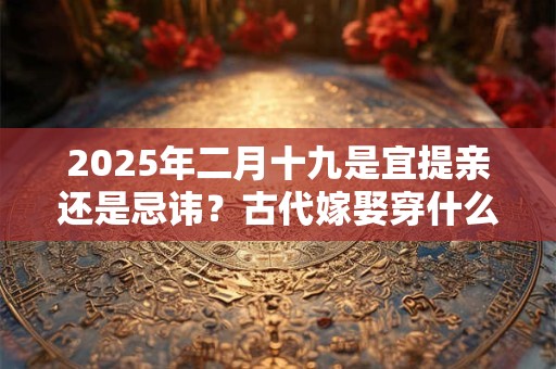 2025年二月十九是宜提亲还是忌讳？古代嫁娶穿什么