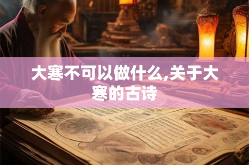 大寒不可以做什么,关于大寒的古诗