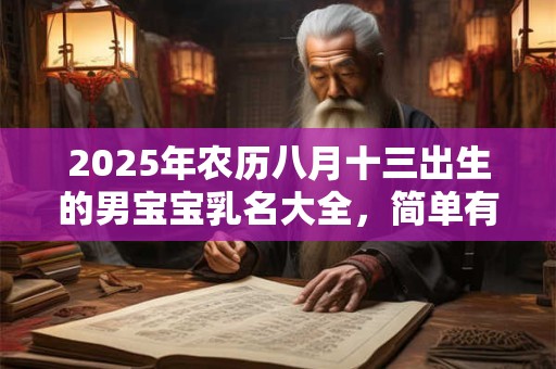 2025年农历八月十三出生的男宝宝乳名大全，简单有创意
