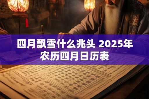 四月飘雪什么兆头 2025年农历四月日历表