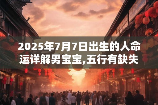 2025年7月7日出生的人命运详解男宝宝,五行有缺失吗