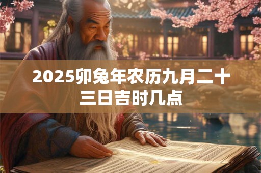 2025卯兔年农历九月二十三日吉时几点