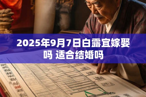 2025年9月7日白露宜嫁娶吗 适合结婚吗