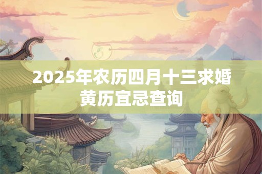 2025年农历四月十三求婚黄历宜忌查询