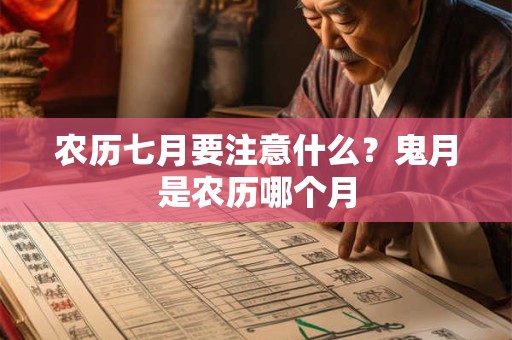 农历七月要注意什么？鬼月是农历哪个月